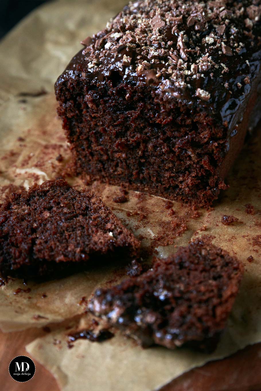 Wilgotne ciasto czekoladowe na czekoladzie bez miksera