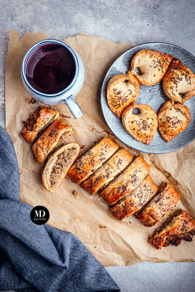 Kulebiak z kapustą i pieczarkami